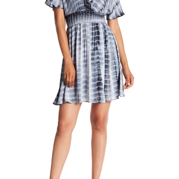 S.H.E. Swim Cover Up Plunge Crinkle Tie Dye Dress - Picture 5 of 8